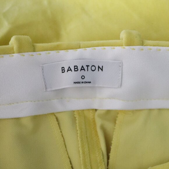 Babaton Aritzia Women's Sz 0 Yellow Atelier Straight Leg Casual Trouser Pants - Picture 10 of 13